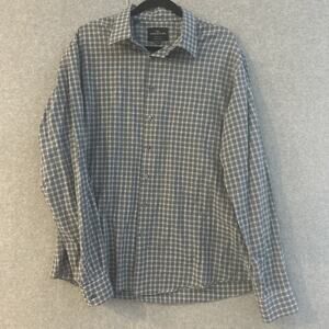 Rodd & Gunn Sports Fit Xl Mens Blue Gray Plaid Button Up Woven In Italy